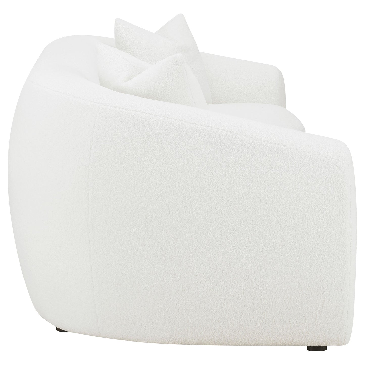 Conjunto de sofá tapizado de piel de oveja sintética Isabella en color natural