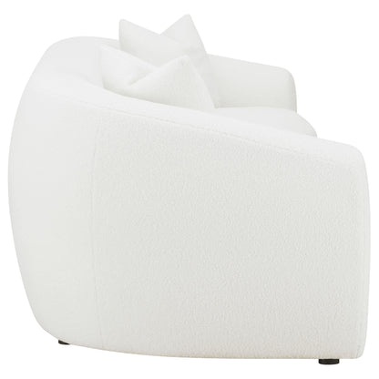 Conjunto de sofá tapizado de piel de oveja sintética Isabella en color natural