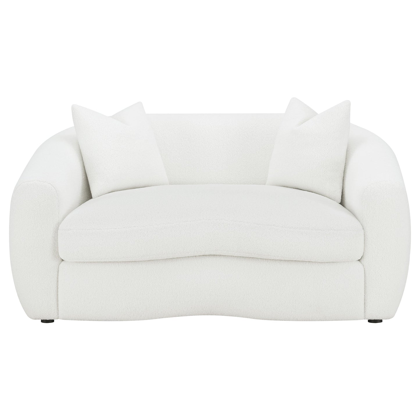 Isabella Faux Sheepskin Upholstered Loveseat Natural