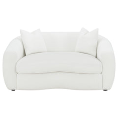 Isabella Faux Sheepskin Upholstered Loveseat Natural