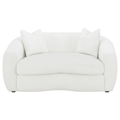 Isabella Faux Sheepskin Upholstered Loveseat Natural