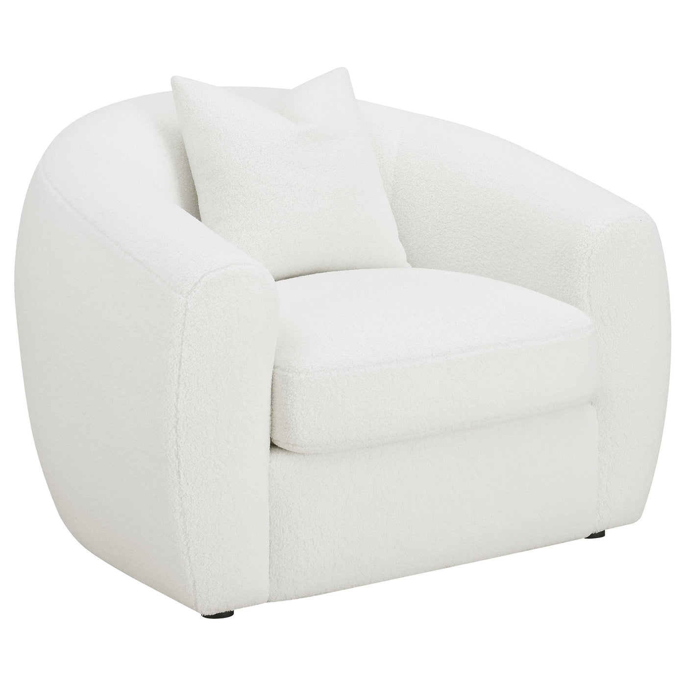 Sillón tapizado de piel de oveja sintética Isabella, color natural