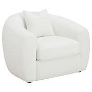 Sillón tapizado de piel de oveja sintética Isabella, color natural