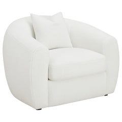 Sillón tapizado de piel de oveja sintética Isabella, color natural
