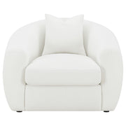 Sillón tapizado de piel de oveja sintética Isabella, color natural