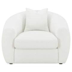 Sillón tapizado de piel de oveja sintética Isabella, color natural