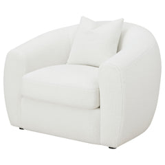 Sillón tapizado de piel de oveja sintética Isabella, color natural