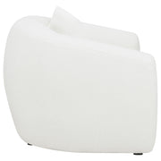 Sillón tapizado de piel de oveja sintética Isabella, color natural