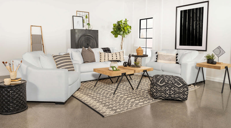 Ashlyn Upholstered Living Room Set White