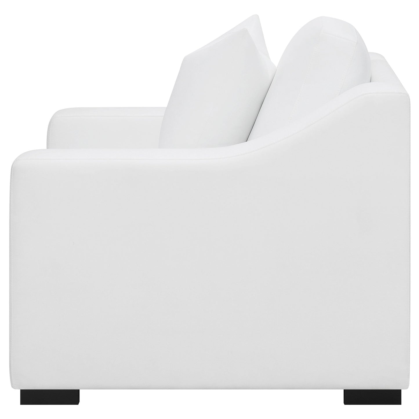 Sillón tapizado con brazos inclinados Ashlyn, color blanco