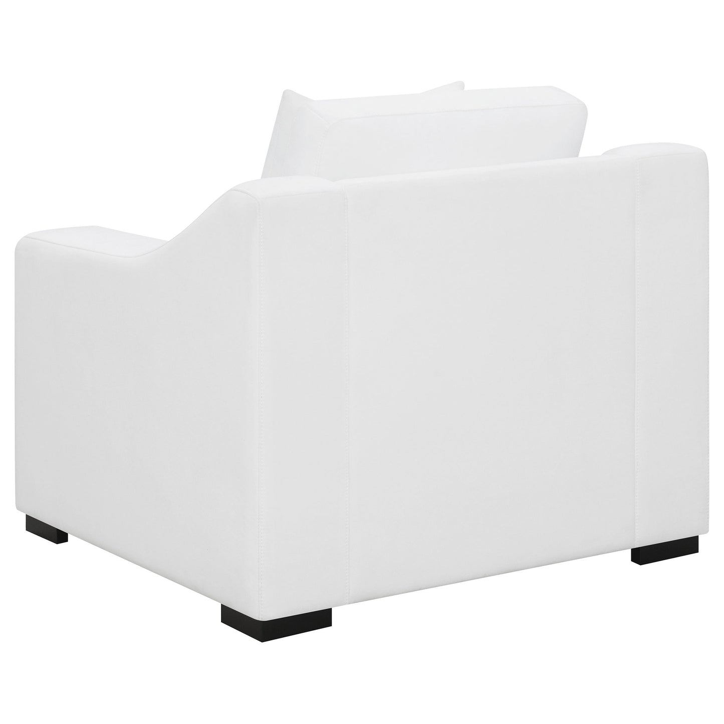 Sillón tapizado con brazos inclinados Ashlyn, color blanco