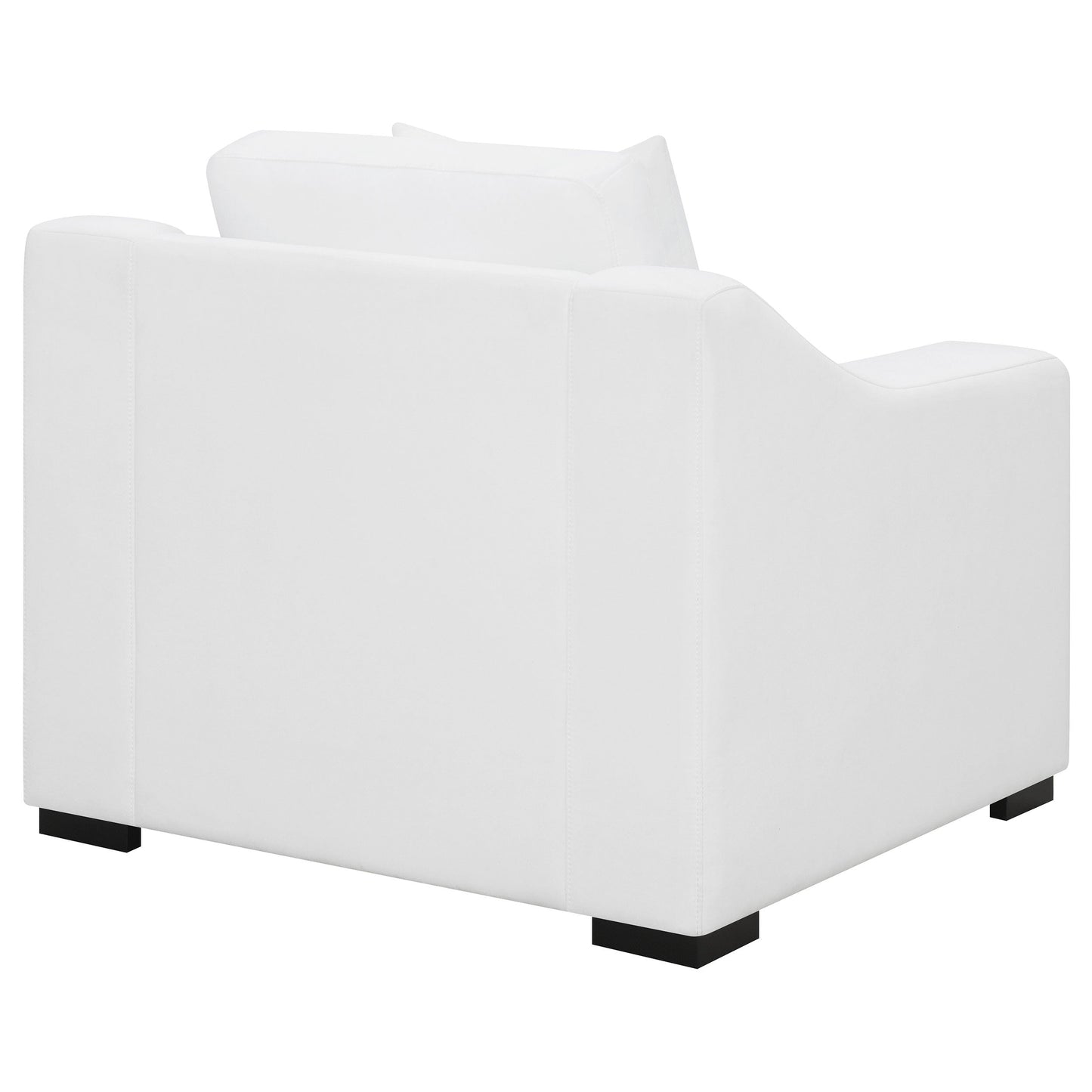 Sillón tapizado con brazos inclinados Ashlyn, color blanco