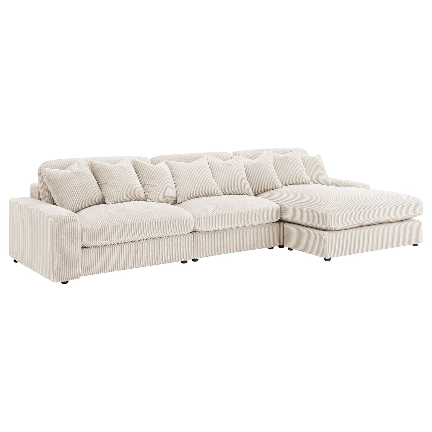 Sofá chaise longue reversible tapizado Blaine color niebla