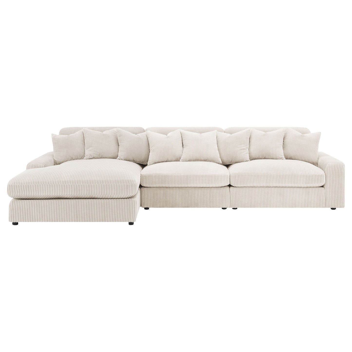 Sofá chaise longue reversible tapizado Blaine color niebla