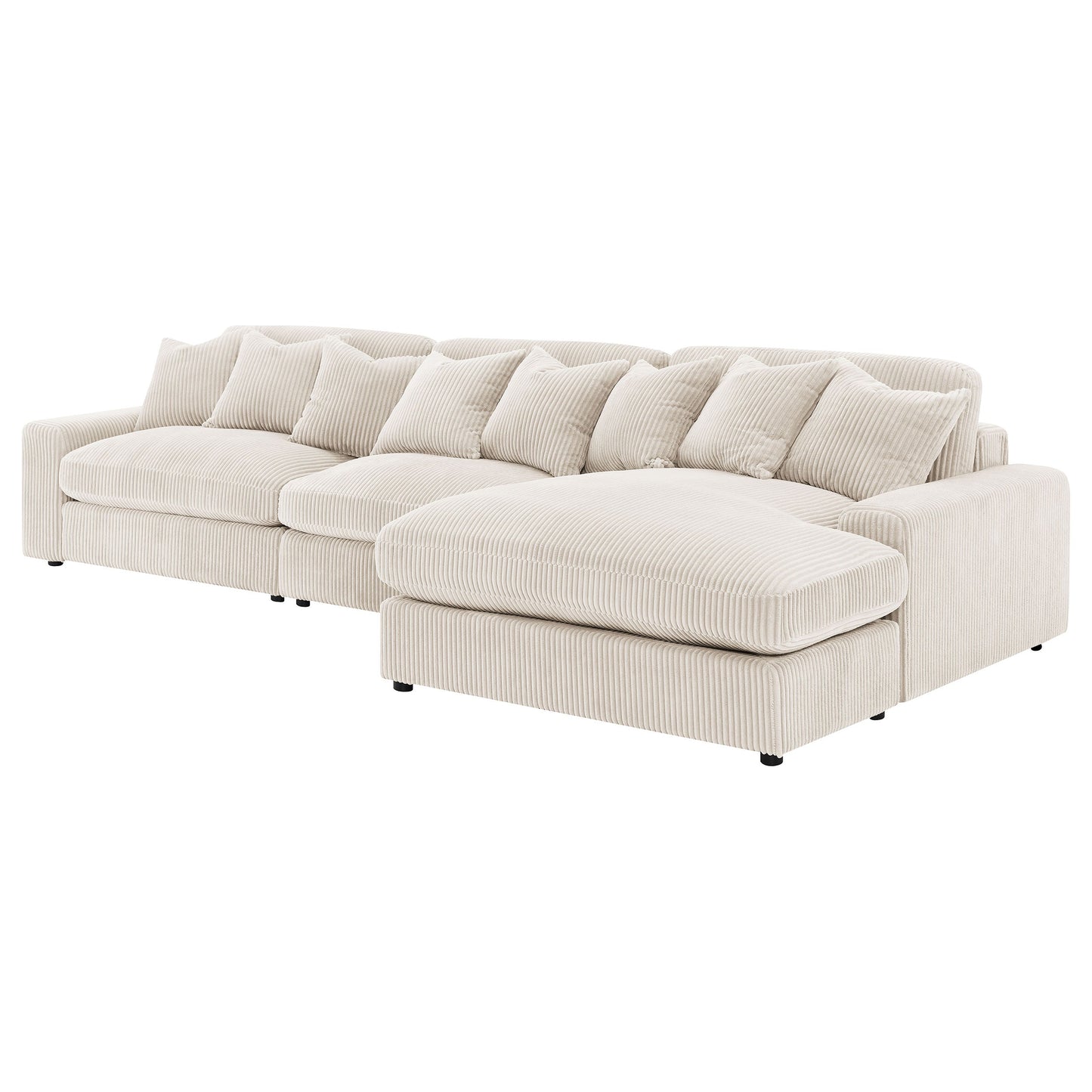 Sofá chaise longue reversible tapizado Blaine color niebla