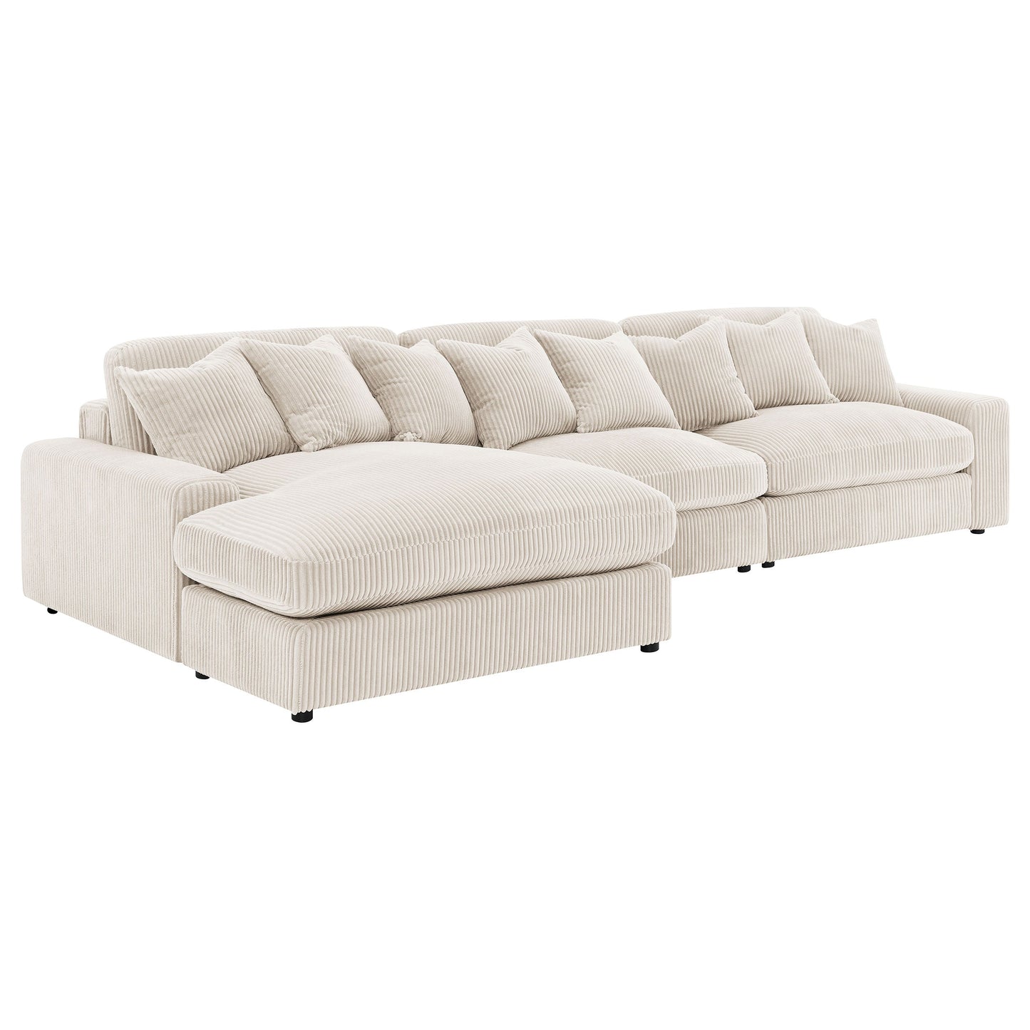 Sofá chaise longue reversible tapizado Blaine color niebla
