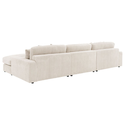Sofá chaise longue reversible tapizado Blaine color niebla