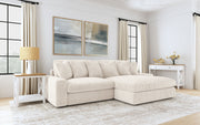 Sofá chaise longue reversible tapizado Blaine color niebla