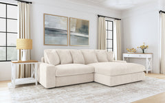 Sofá chaise longue reversible tapizado Blaine color niebla