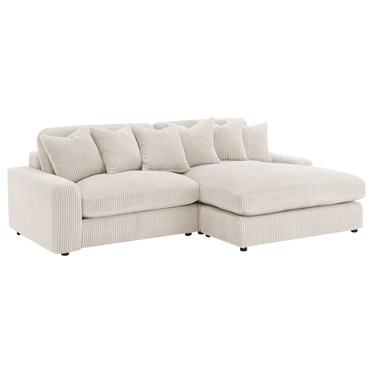 Sofá chaise longue reversible tapizado Blaine color niebla