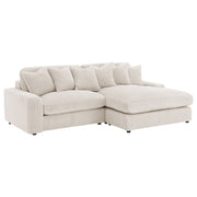 Sofá chaise longue reversible tapizado Blaine color niebla