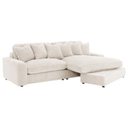 Sofá chaise longue reversible tapizado Blaine color niebla