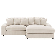 Sofá chaise longue reversible tapizado Blaine color niebla