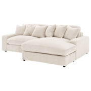 Sofá chaise longue reversible tapizado Blaine color niebla