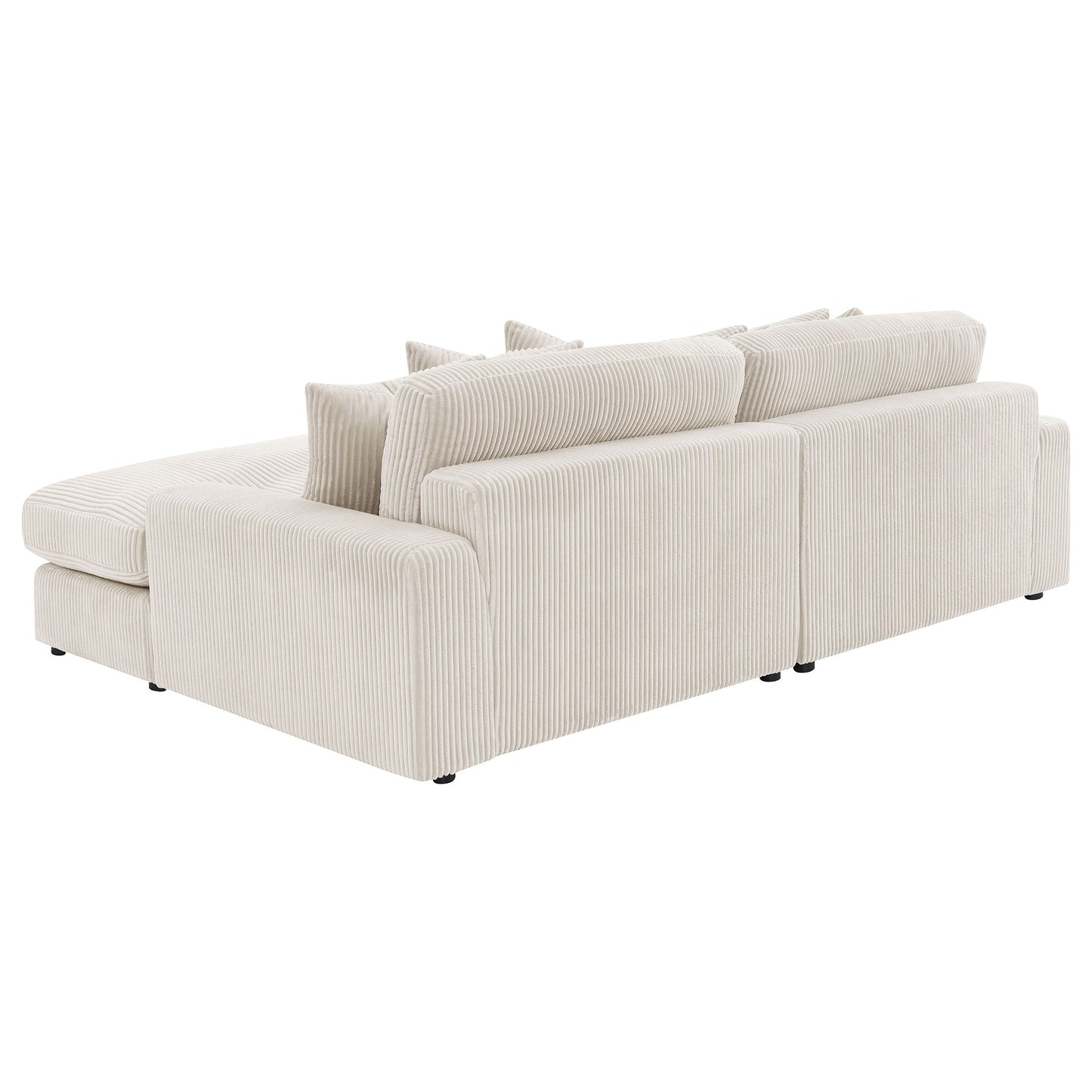 Sofá chaise longue reversible tapizado Blaine color niebla