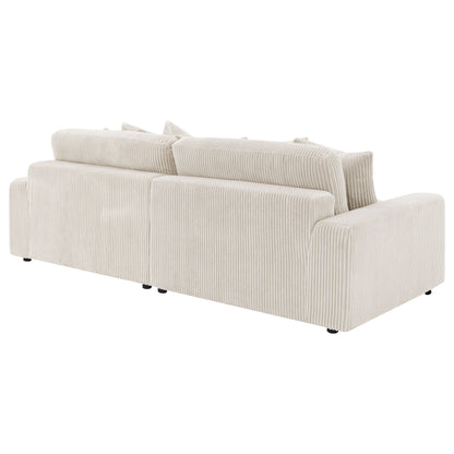 Sofá chaise longue reversible tapizado Blaine color niebla