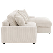 Sofá chaise longue reversible tapizado Blaine color niebla