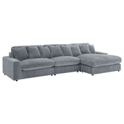 Sofá chaise longue reversible tapizado Blaine color niebla