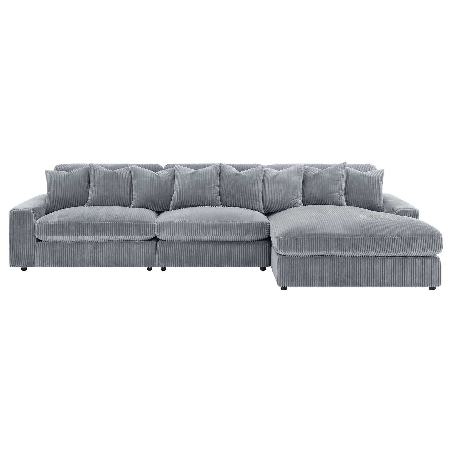 Sofá chaise longue reversible tapizado Blaine color niebla