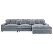 Sofá chaise longue reversible tapizado Blaine color niebla