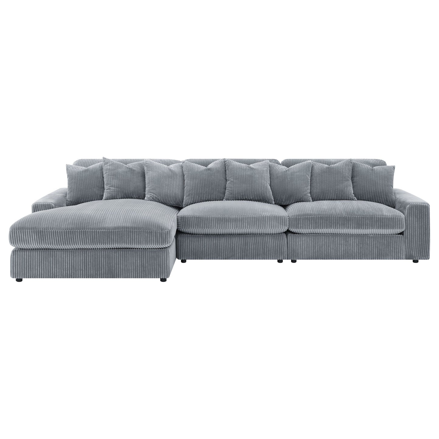 Sofá chaise longue reversible tapizado Blaine color niebla