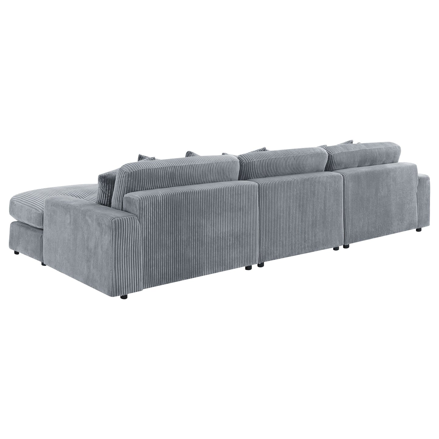 Sofá chaise longue reversible tapizado Blaine color niebla