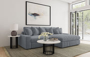 Sofá chaise longue reversible tapizado Blaine color niebla
