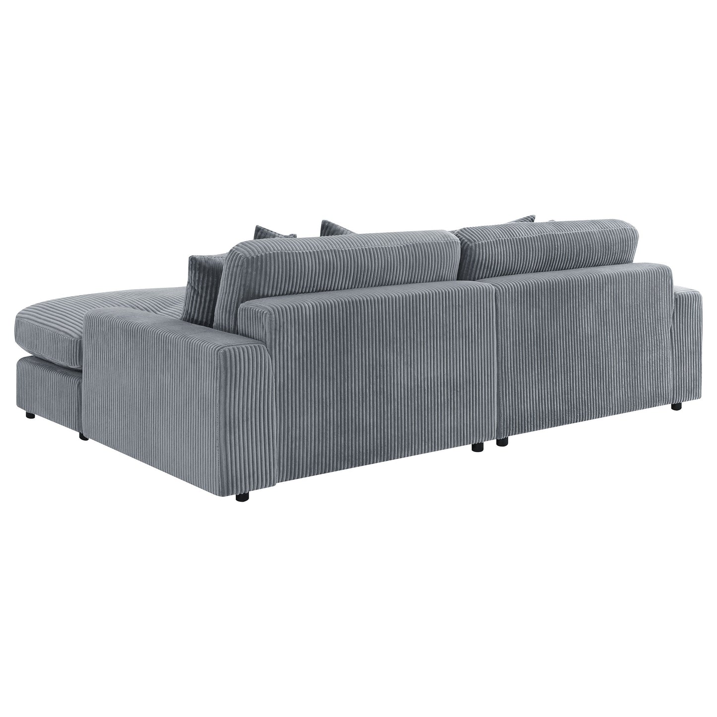 Sofá chaise longue reversible tapizado Blaine color niebla