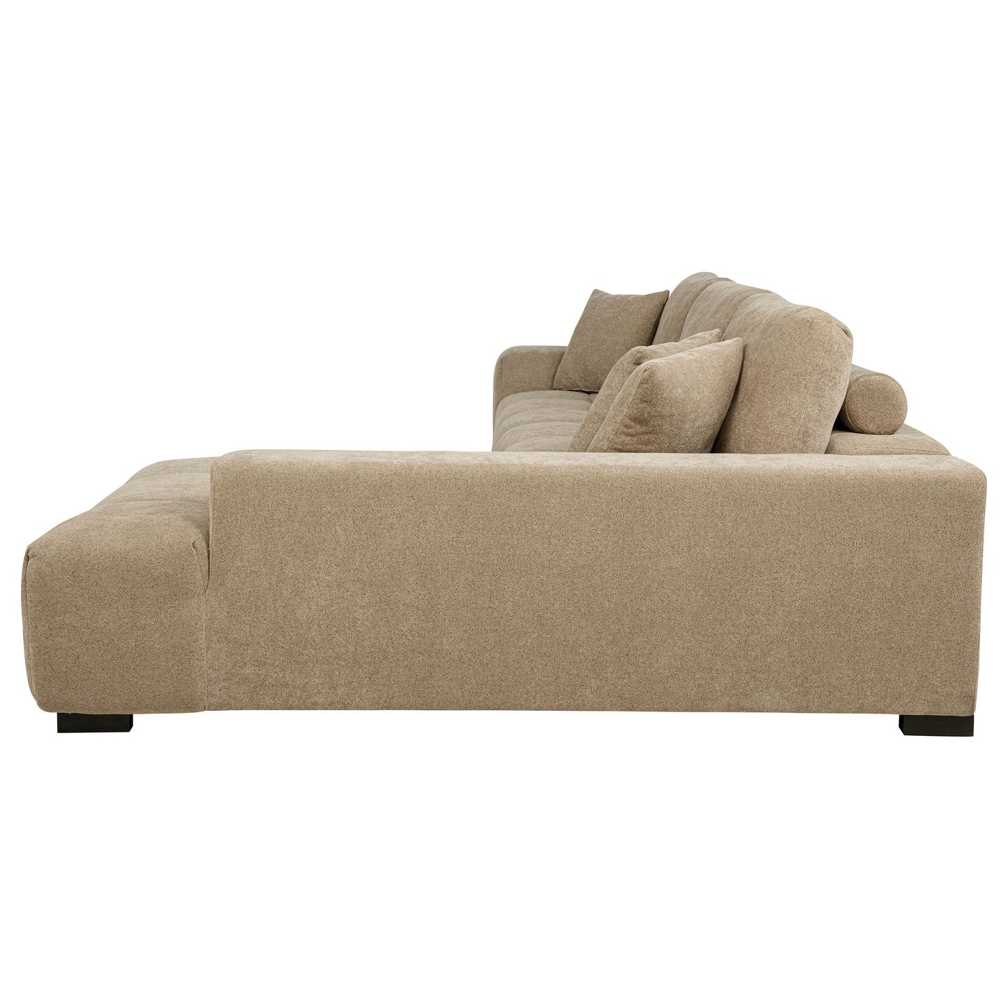 Sofá chaise longue seccional tapizado Octavia color camello