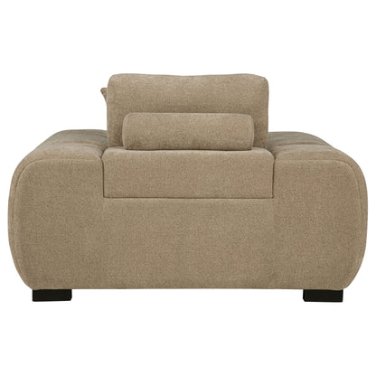 Sillón tapizado con brazos articulados Octavia