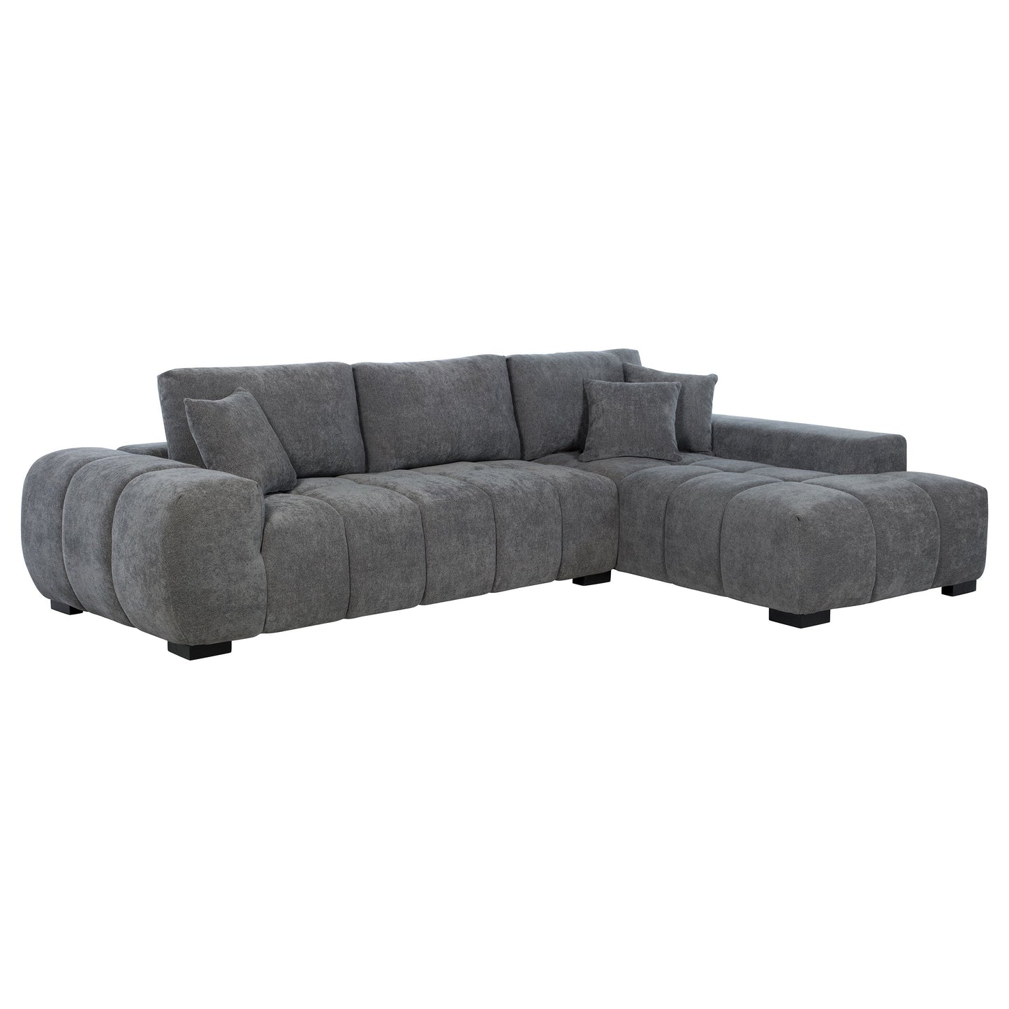 Sofá chaise longue seccional tapizado Octavia color camello