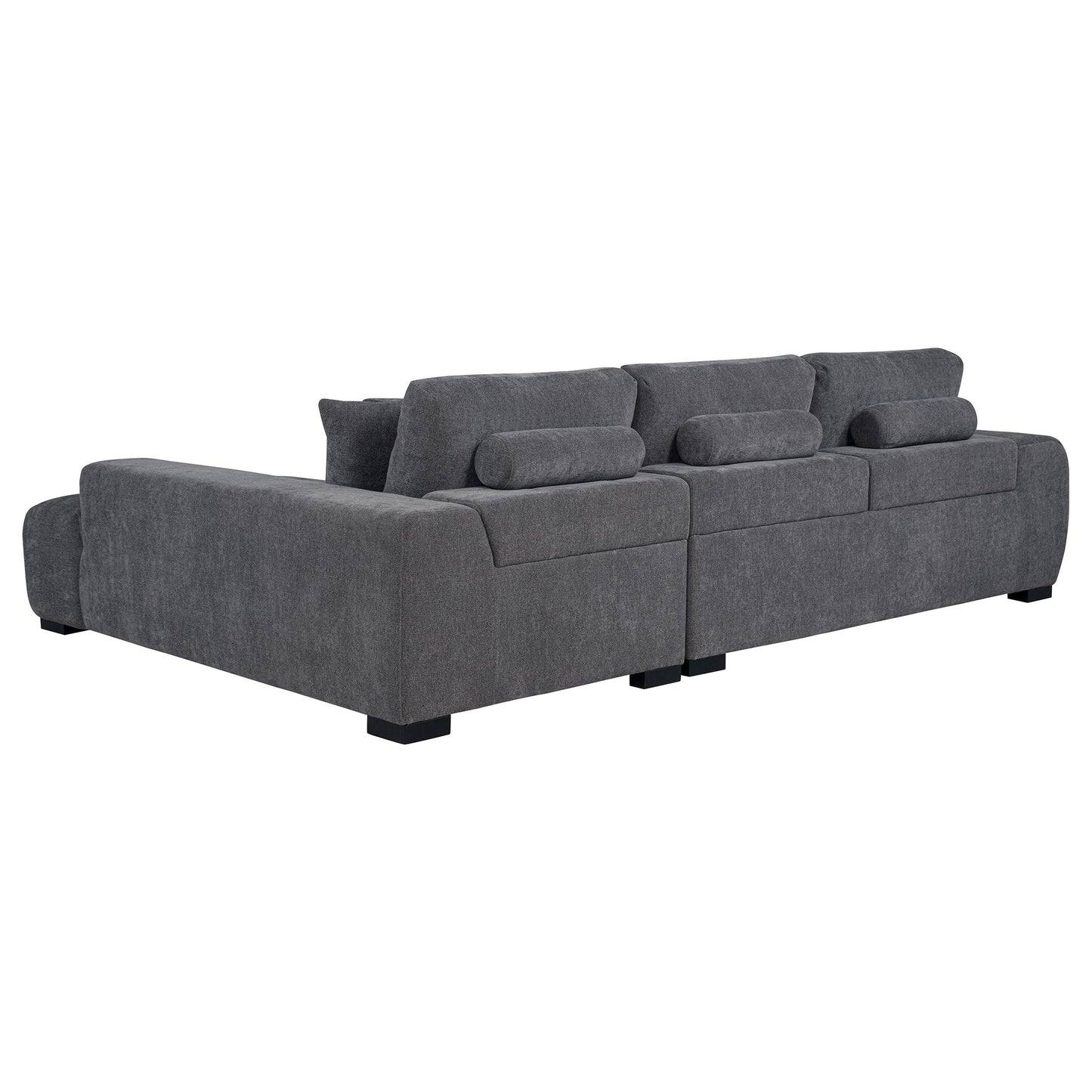 Sofá chaise longue seccional tapizado Octavia color camello