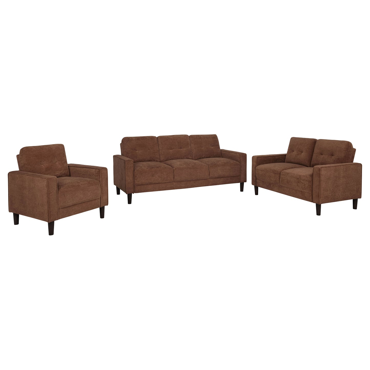 Bowen II 2-piece Fabric Upholstered Track Arm Sofa Set Rust