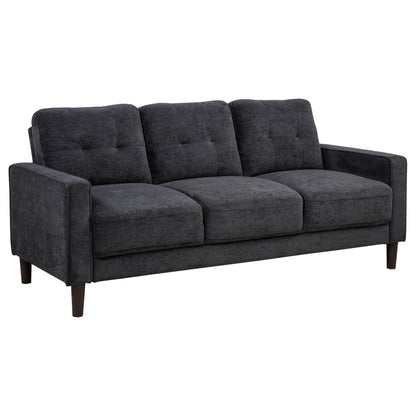 Bowen II 2-piece Fabric Upholstered Track Arm Sofa Set Rust
