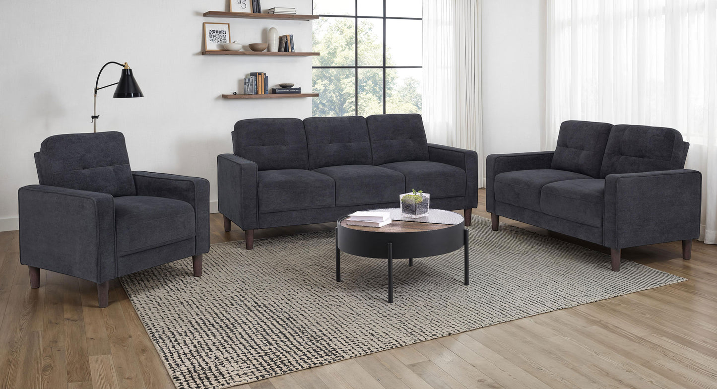 Bowen II 2-piece Fabric Upholstered Track Arm Sofa Set Rust
