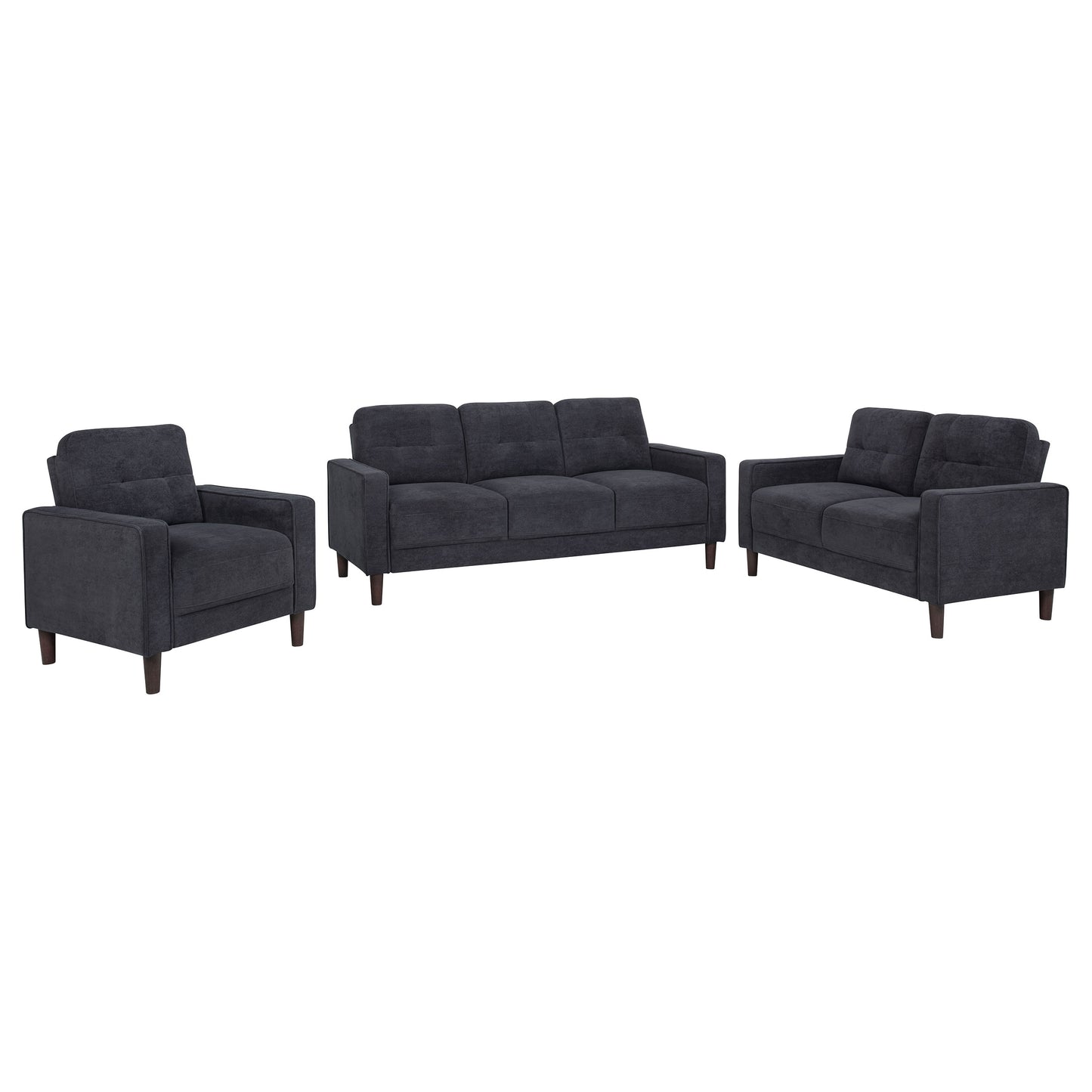 Bowen II 2-piece Fabric Upholstered Track Arm Sofa Set Rust