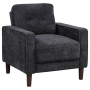 Bowen II Fabric Upholstered Track Arm Chair Steel Grey