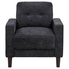 Bowen II Fabric Upholstered Track Arm Chair Steel Grey