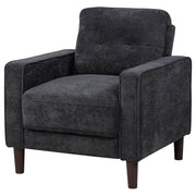 Bowen II Fabric Upholstered Track Arm Chair Steel Grey