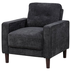 Bowen II Fabric Upholstered Track Arm Chair Steel Grey